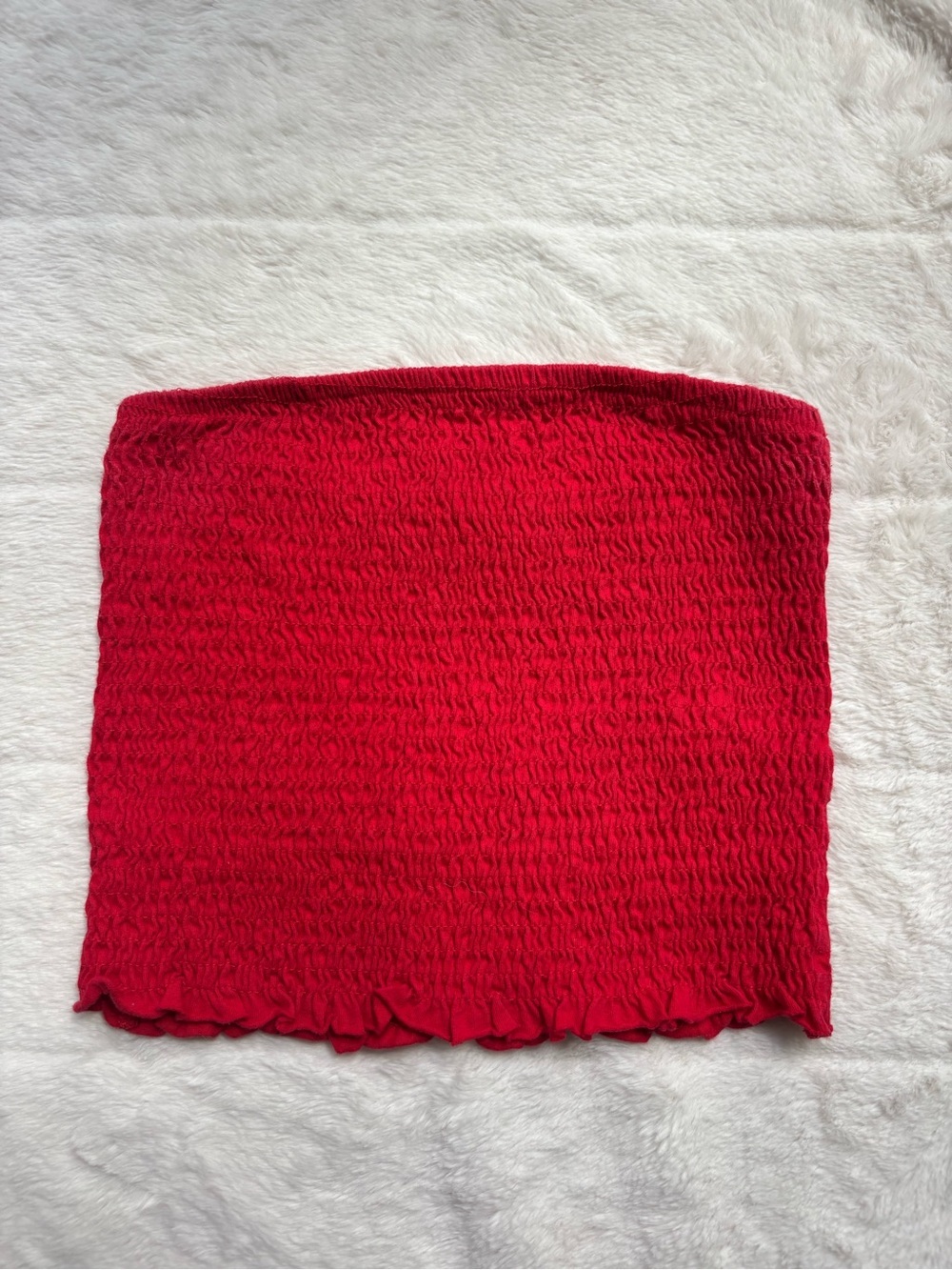 Garage Red Smocked Tube Top - Women
